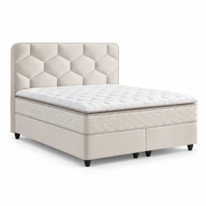 Set Dolcebedd cu pat tapițat și saltea, pe fundal alb